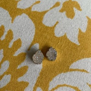 Kendra Scott White Glitter Earrings